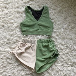 Five Dancewear high tied shorts (petite adult) and airbrush top (youth XL)